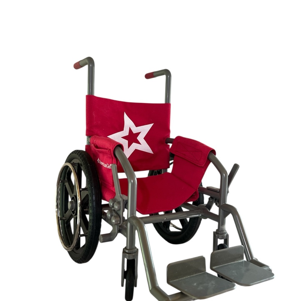 American Girl Doll Wheelchair Red and Gray for 18” Dolls